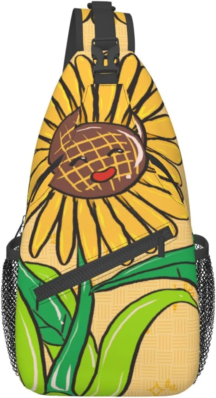 Cross chest bag diagonally Sunflower seeds and sunflowers pattern Suitable For Men And Women outdoor hiking Daily travel Long and short trips