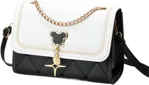 Crossbody Bag and Satchel Purse for Women- Fashion Chain shiny Chain Purse PU Leather HandBag