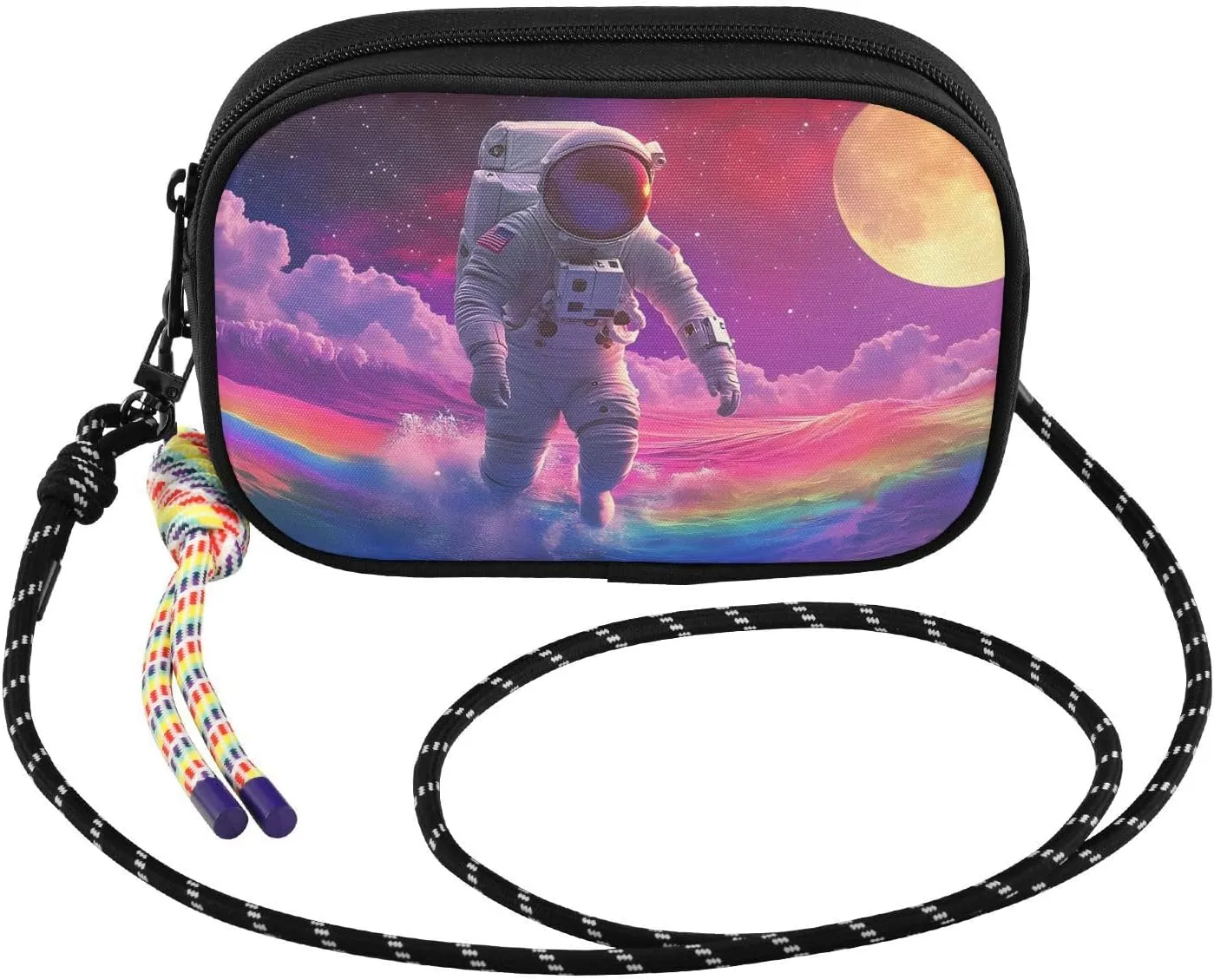 Crossbody Bag Astronaut Abstruct Moon Clouds for Women Cell Phone Purses Women's Small Shoulder Handbags Wallet Purse with Strap