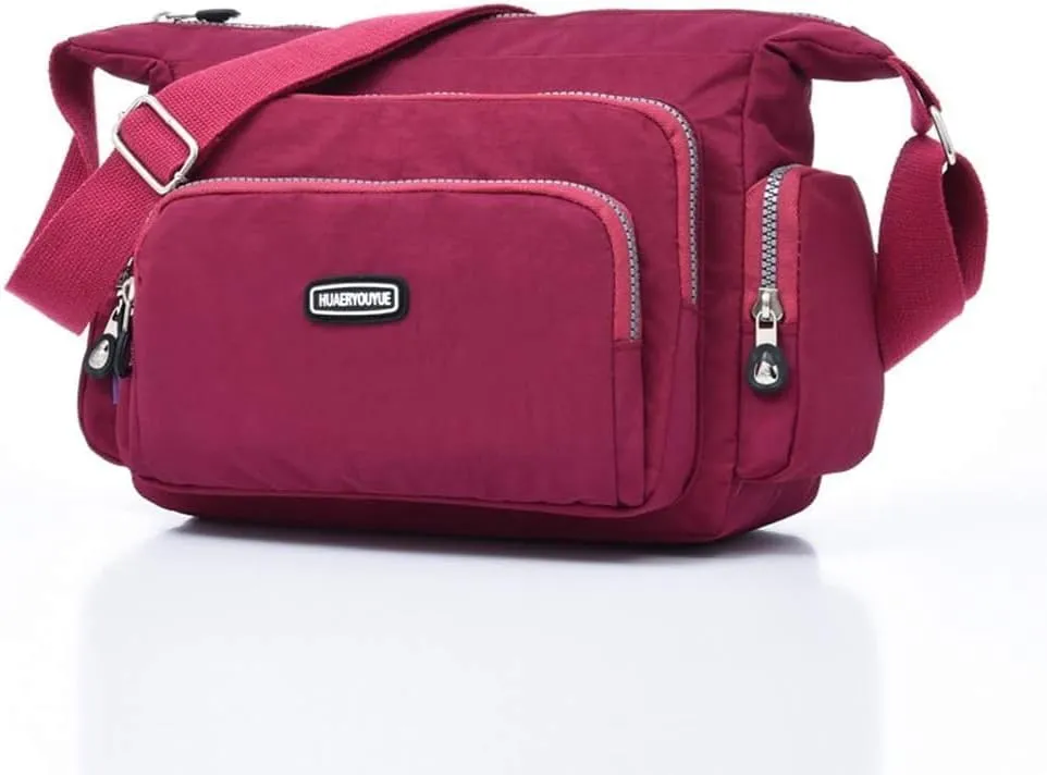 Crossbody Bag for Women Anti-Theft RFID Card Slot Multi Pocket Shoulder Bag Nylon Lightweight Messenger Bag