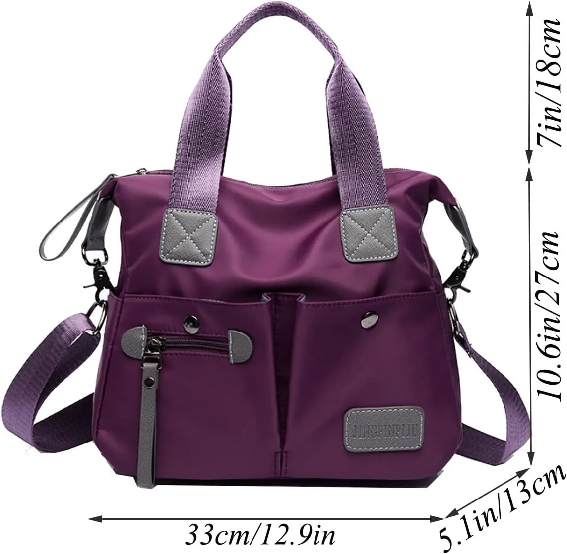 Crossbody Bag for Women Waterproof Handbag Multi-Pocket Nylon Travel Shoulder Purse, Red