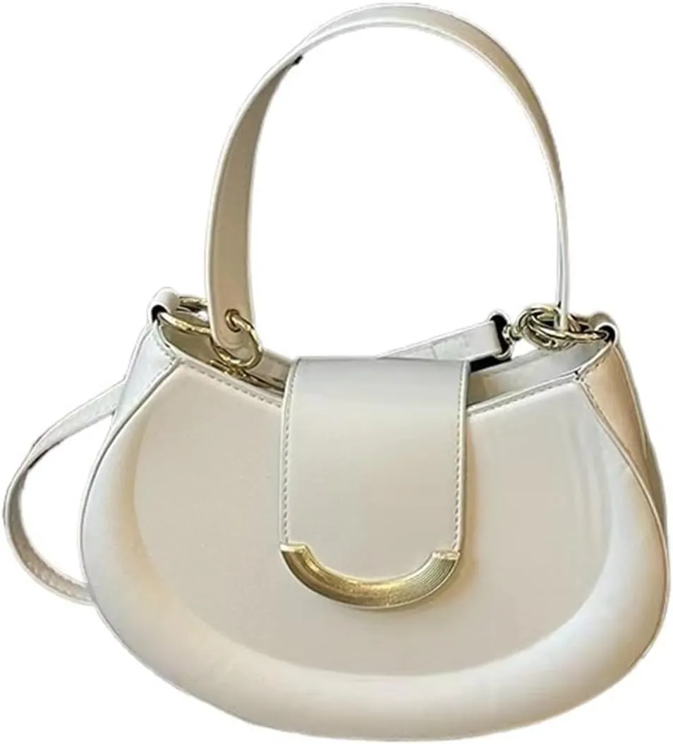 Crossbody bag, high-class sense of fashion trend women's bag shoulder armpit bag (White)