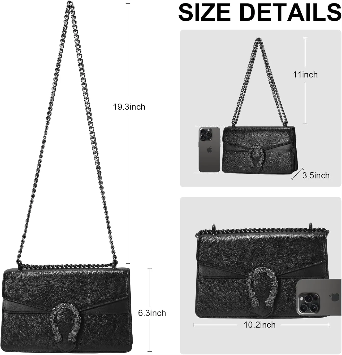 Crossbody Chain Purses for Women - Crocodile Snake Pattern Leather Shoulder Handbags Evening Clutch Satchel Bags