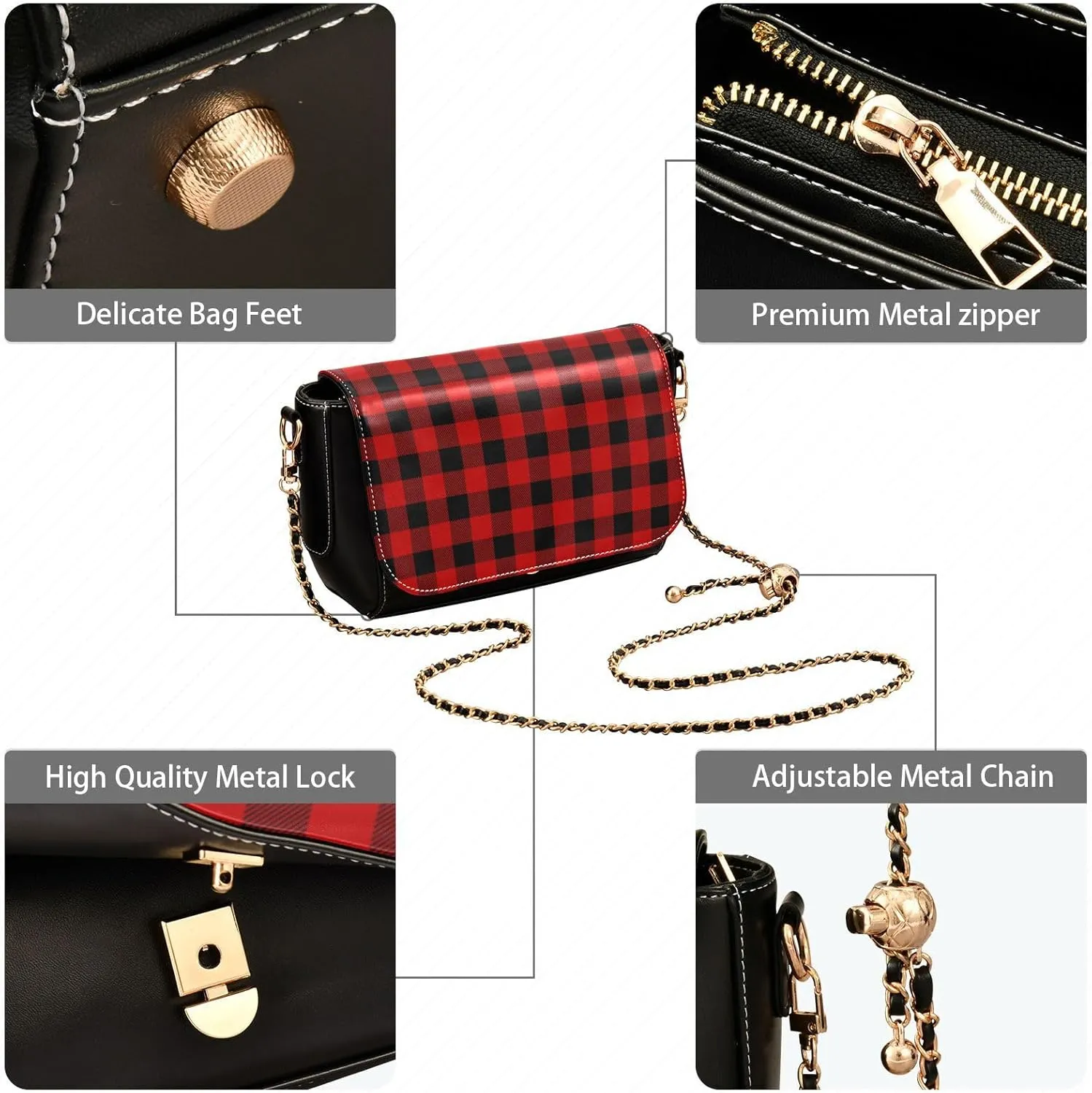 Crossbody Handbag PU Leather Shoulder Bag Sturdy Travel Pouch Compact Chic Bag for Women Everyday Use