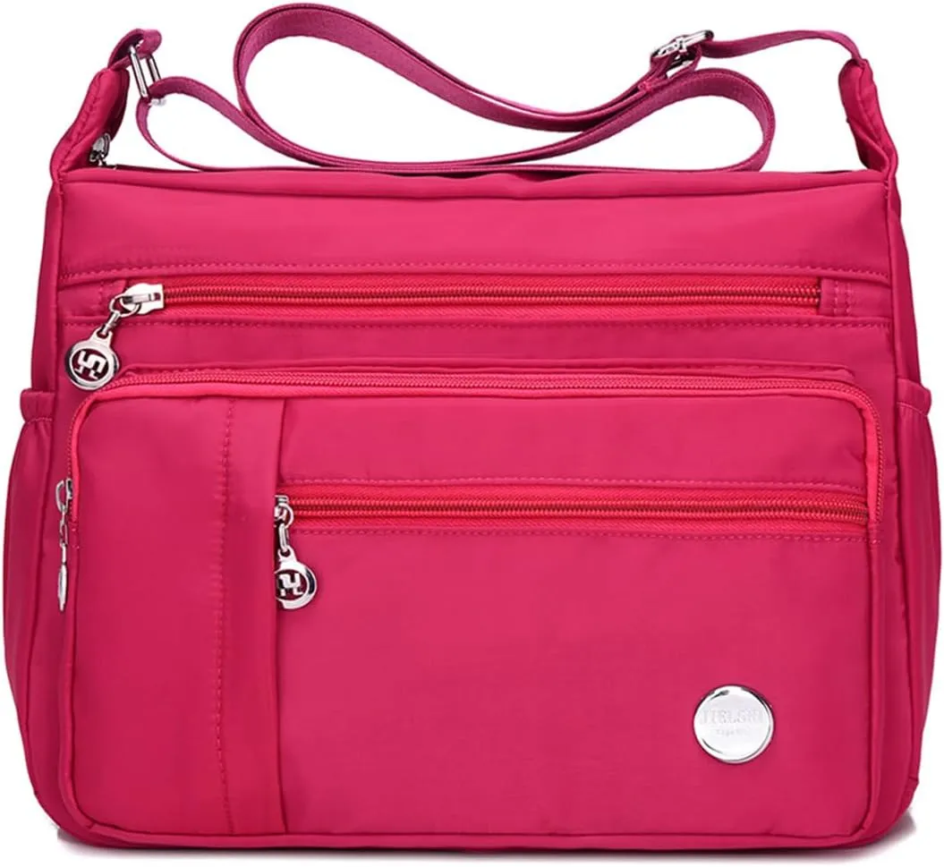 Crossbody Purse for Women Multi Pocket Shoulder Handbags Waterproof Nylon Purse and Handbags Messenger Bag