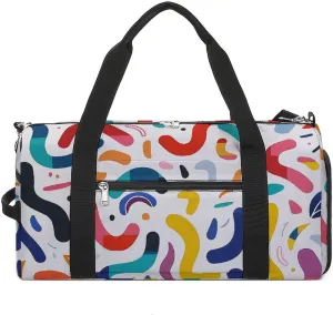 Curves And Shapes Gym Bag for Men Women Water Resistant Duffle Bag Travel Lightweight Bag for Travel Sports