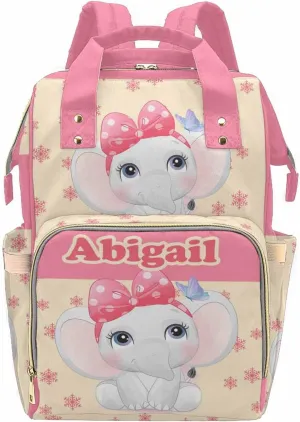 Custom Diaper Bag Backpack with Name, Personalized Nylon Waterproof Diaper Backpack Large Capacity Mommy Bag for New Mom