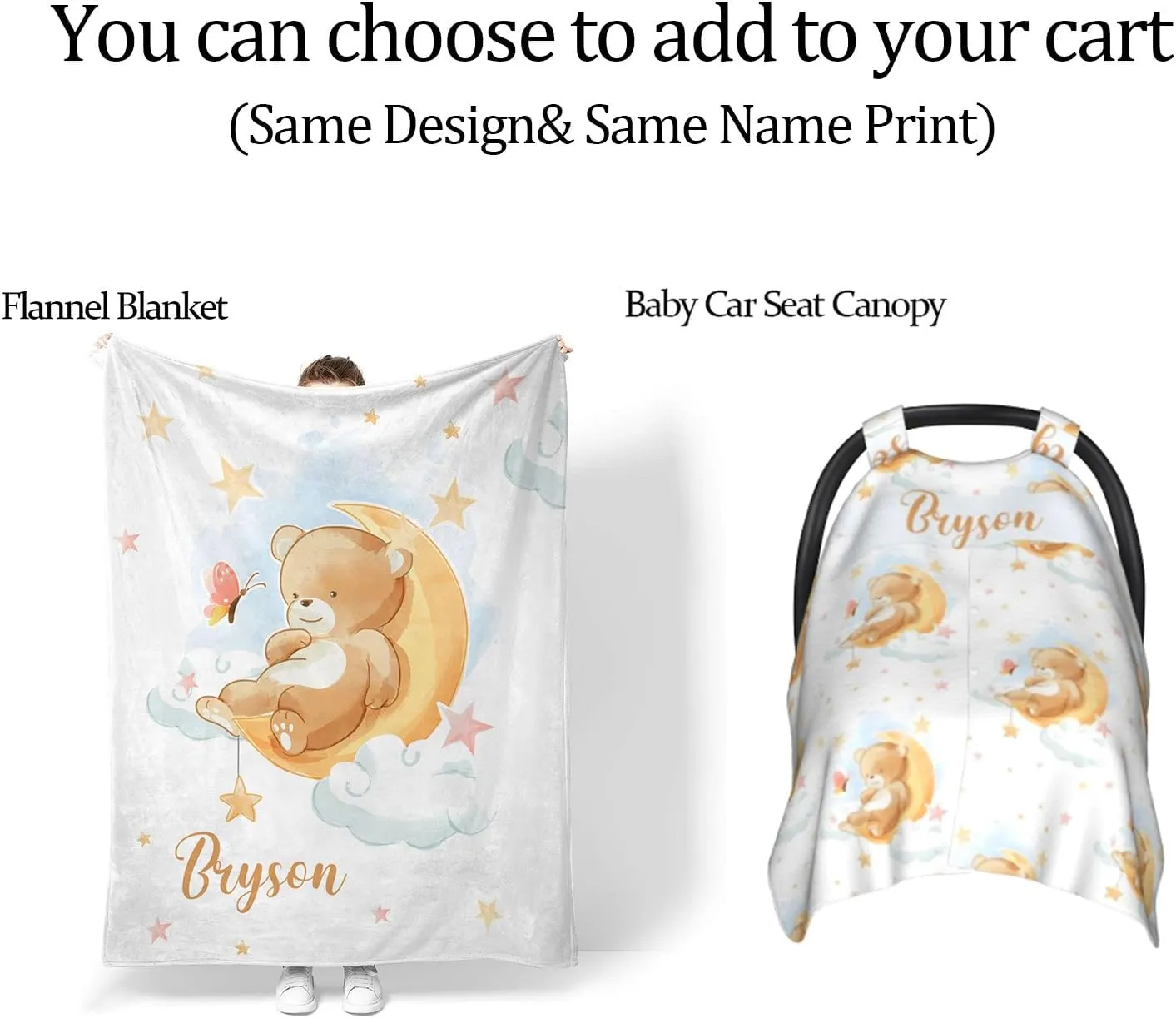 Custom Diaper Bag with Name Personalized Bear Nylon Travel Backpack for Holiday Travel Customized Nappy Changing Bag with Pockets for New Mom