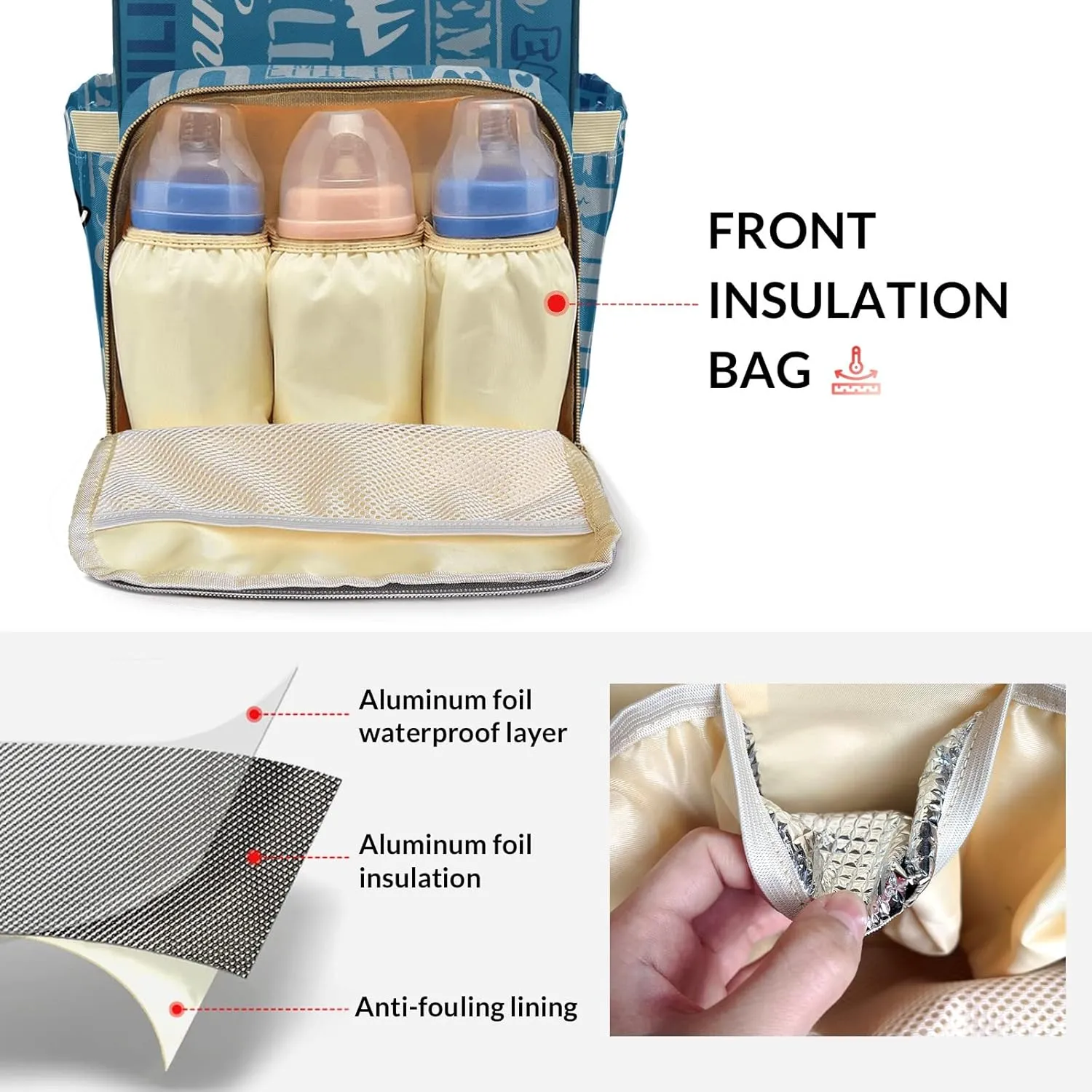Custom Name Boy Baby Bags, Nylon Personalized Diaper Bag Backpack for Baby Boy Mom, Large Capacity, Waterproof, Multifunctional, Adjustable Shoulder Straps