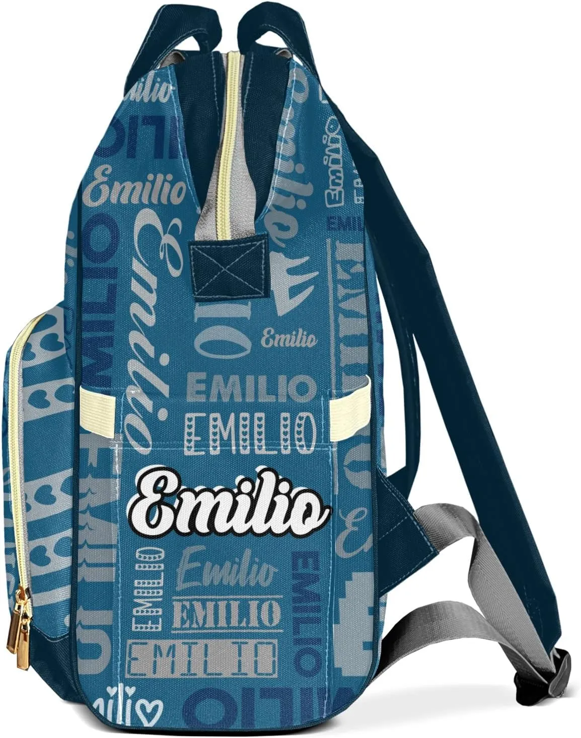 Custom Name Boy Baby Bags, Nylon Personalized Diaper Bag Backpack for Baby Boy Mom, Large Capacity, Waterproof, Multifunctional, Adjustable Shoulder Straps