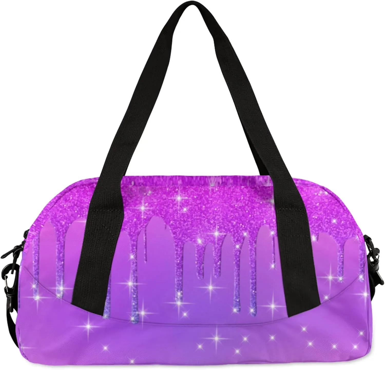 Custom Name Sports Duffel Bag Personalized Dance Gym Bag for Women Men Overnight Weekender Travel Duffel Bags Lightweight 18.5in, Purple