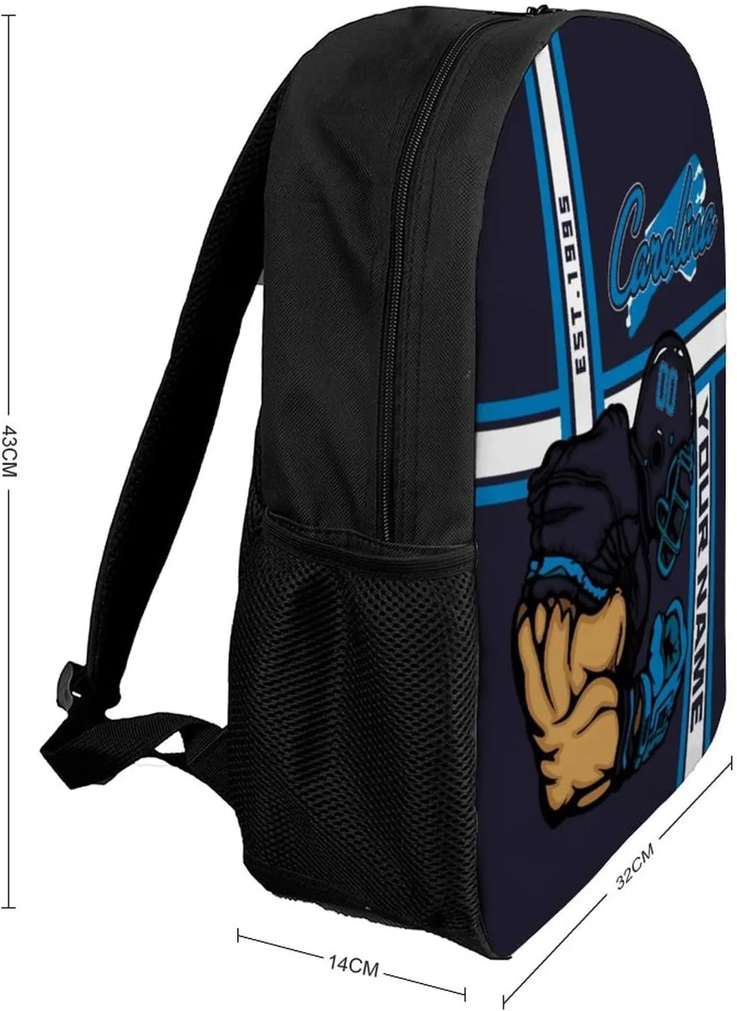 Custom Shoulder Carolina Backpack Personalized Any Name Number 17 Inch Large Capacity Laptop Bag Bookbag Gifts for Men Women