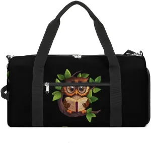 Cute Owl Reads Book Gym Bag for Men Women Lightweight Duffel Bag Sports Workout Bag for Travel Yoga