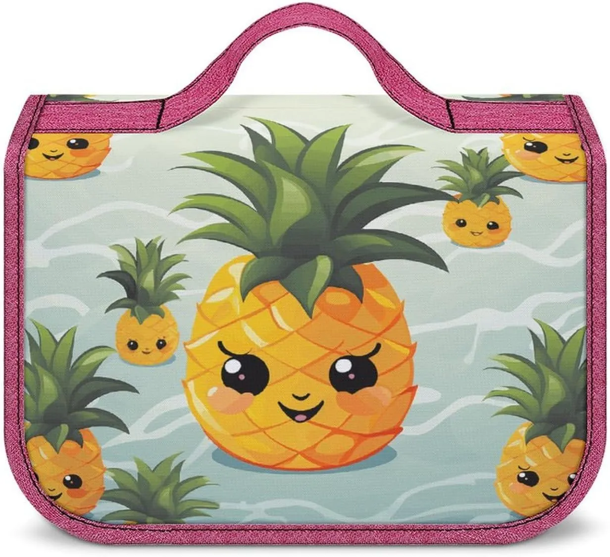 Cute Pineapple Travel Toiletry Bag for Women,Hanging Toiletry Organizer with Hook, Makeup Bag Travel Organizer for Shampoo,Toiletriesl