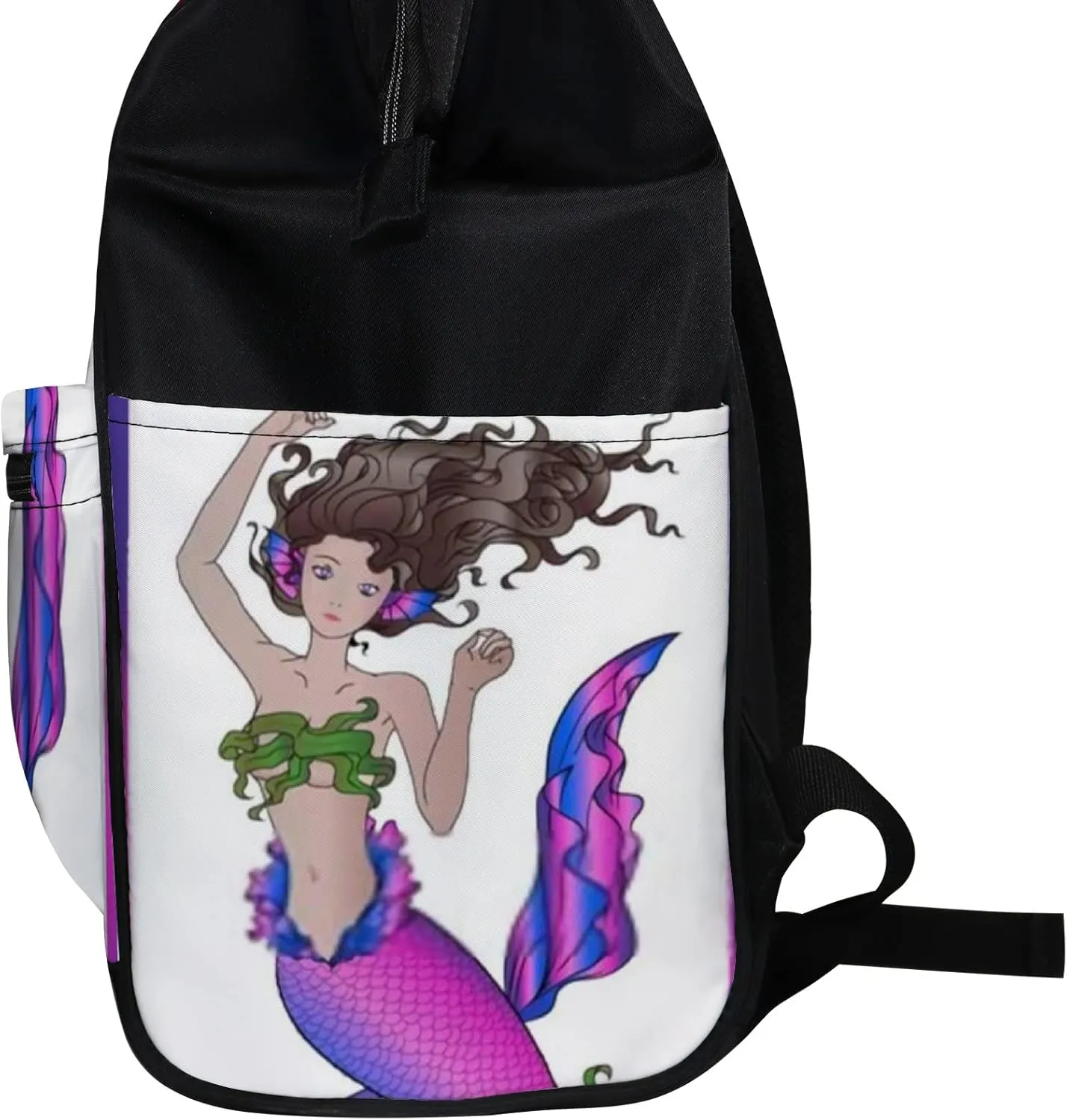 Cute Pink Blue Mermaid Diaper Bag Backpack, waterproof backpack Baby Nappy Changing Bags Laptop Backpack for Travel, Large Capacity, Durable and Stylish for Woman and Men.