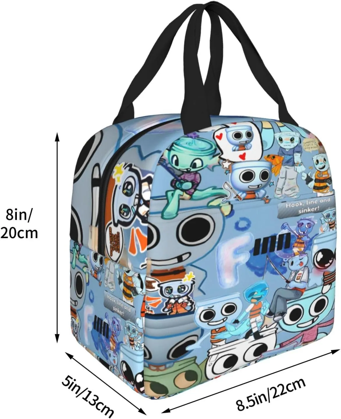 Dandys World Portable Lunch Bag, Large Capacity Lightweight Multipurpose Handbag, Unisex