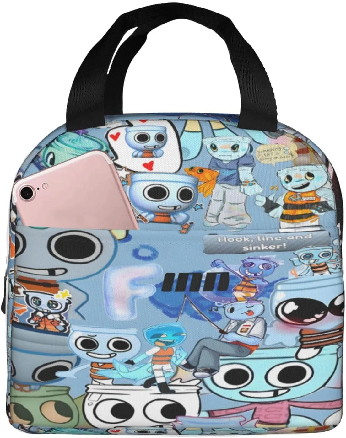 Dandys World Portable Lunch Bag, Large Capacity Lightweight Multipurpose Handbag, Unisex