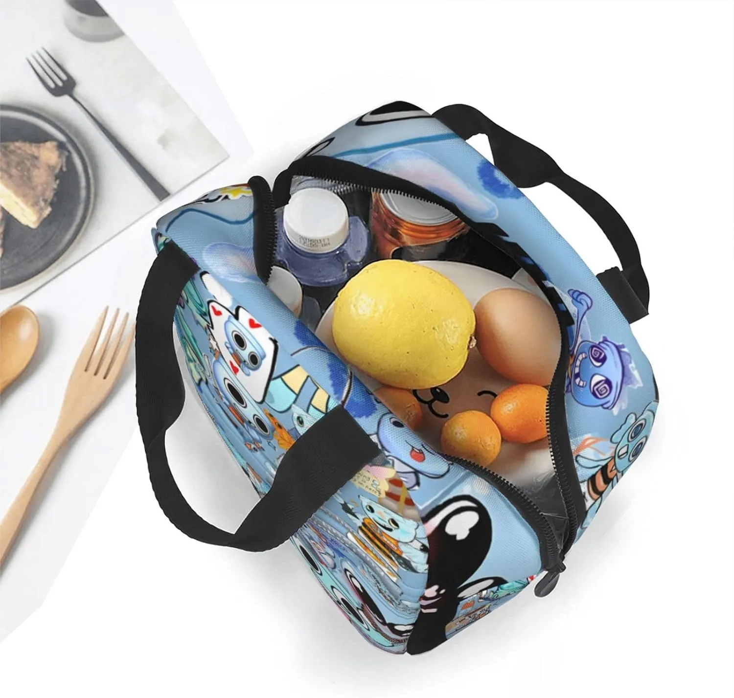 Dandys World Portable Lunch Bag, Large Capacity Lightweight Multipurpose Handbag, Unisex