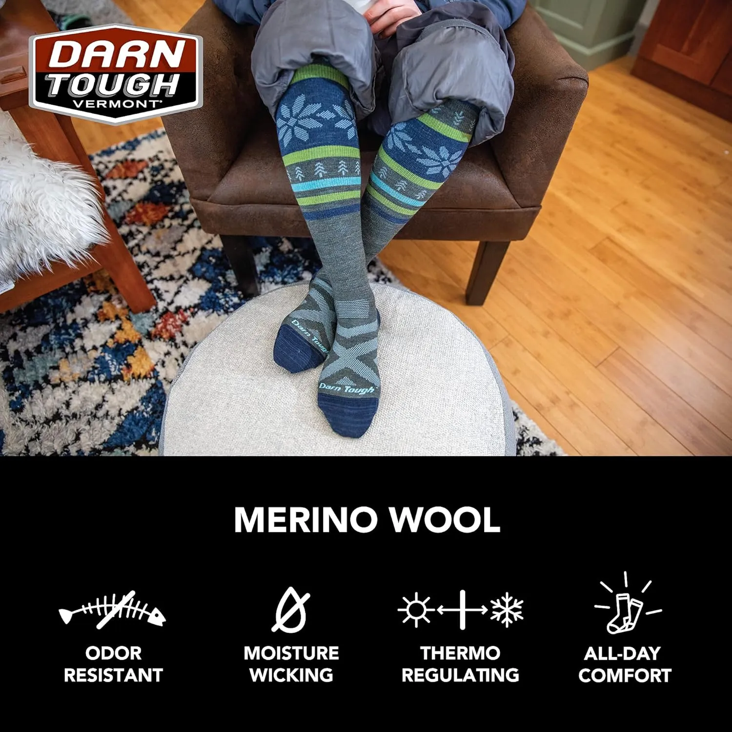 Darn Tough Women's Alpine OTC Lightweight Ski and Snowboard Sock (Style 8021) -