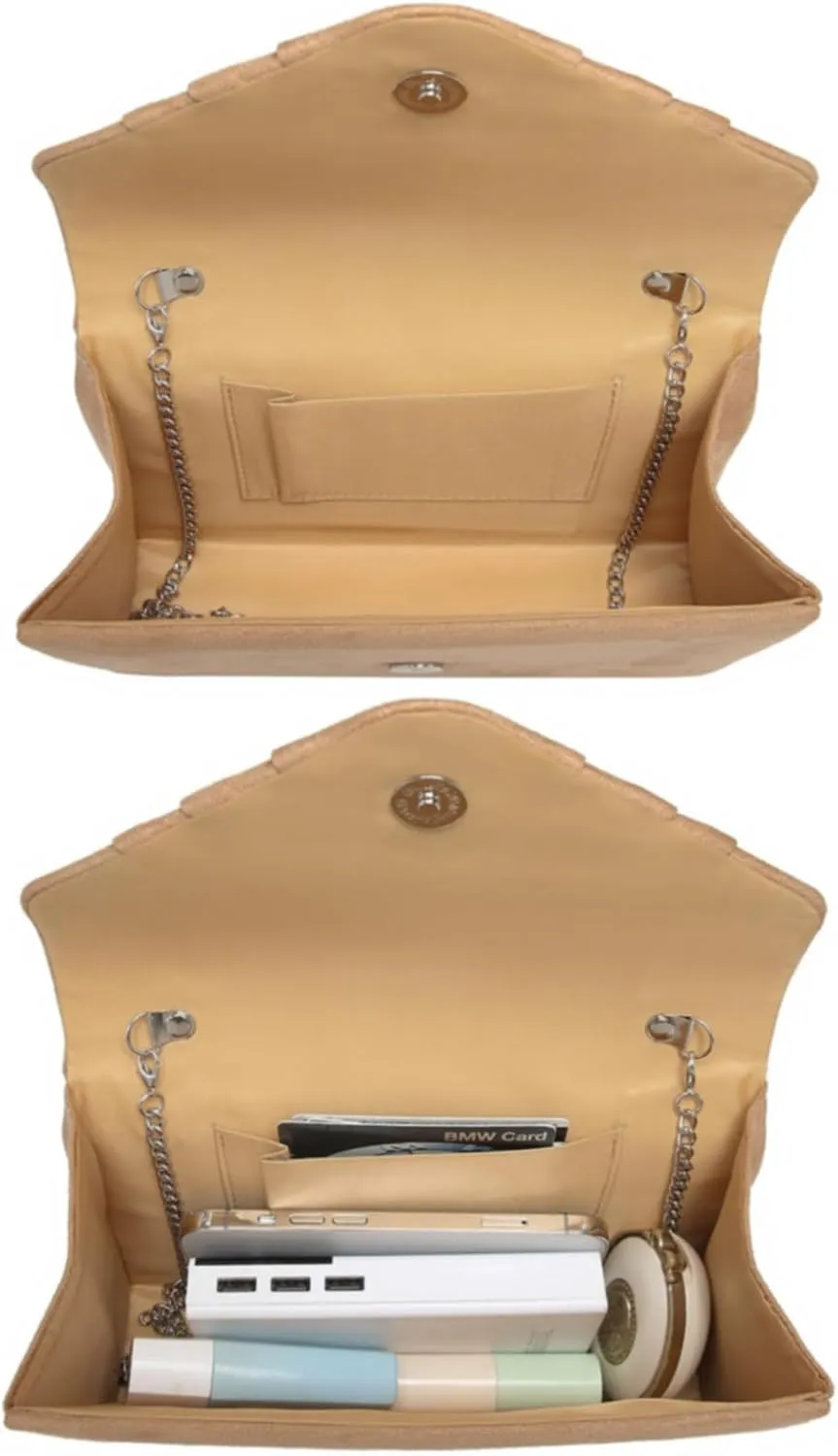 Dasein Women's Evening Bag Pleated Envelope Clutch Handbag Wedding Party Bridal Purse