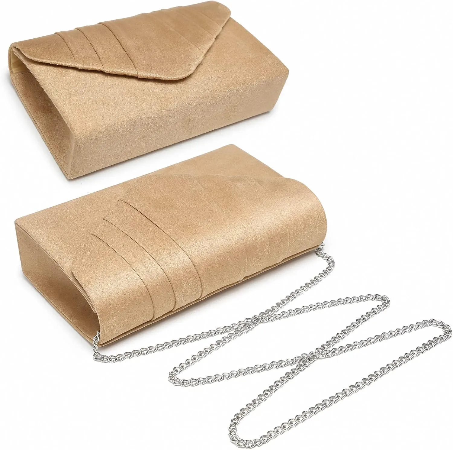 Dasein Women's Evening Bag Pleated Envelope Clutch Handbag Wedding Party Bridal Purse