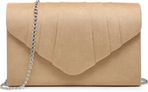 Dasein Women's Evening Bag Pleated Envelope Clutch Handbag Wedding Party Bridal Purse