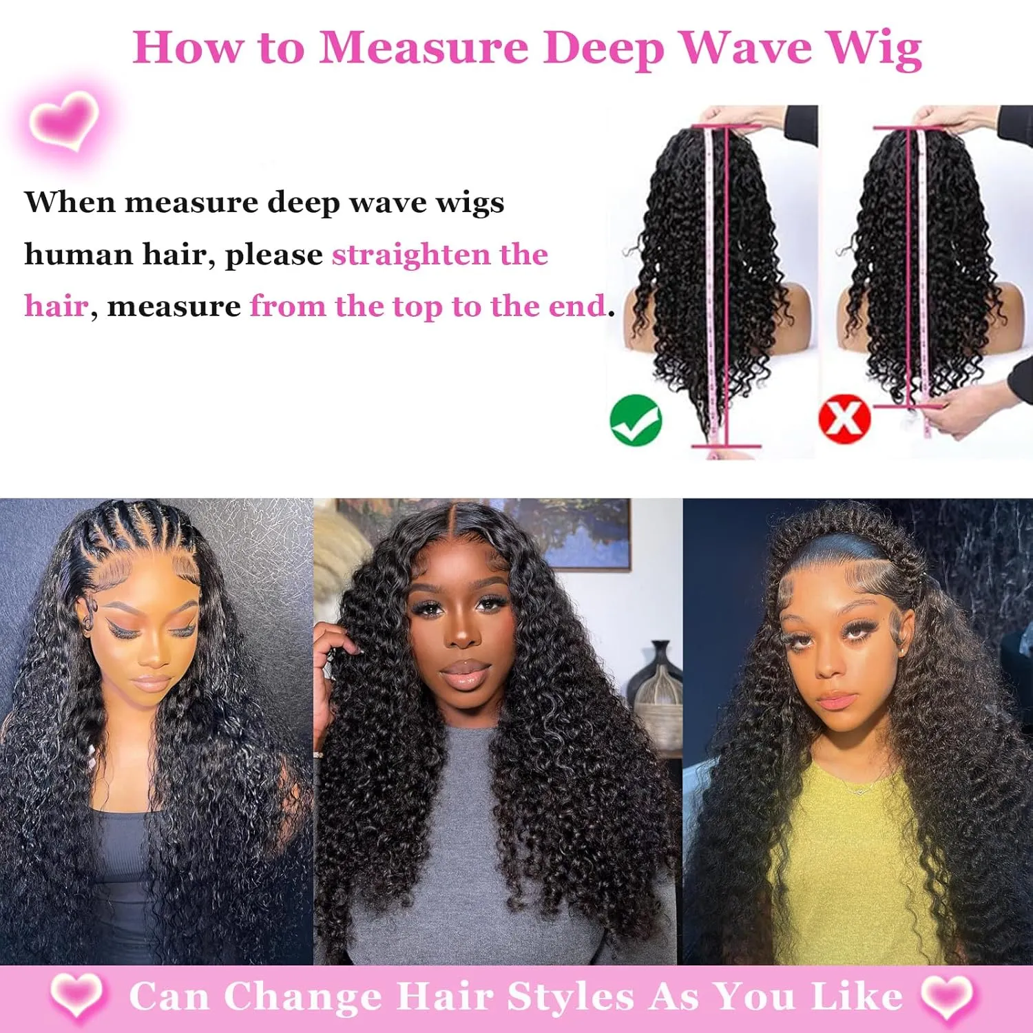 Deep Wave Lace Front Wigs Human Hair Pre Plucked 13x6 Lace Front Wigs Human Hair Wigs for Black Women 210 Density HD Lace Front Wigs Human Hair Wet And Wavy Lace Front Wigs Human Hair 20 Inch