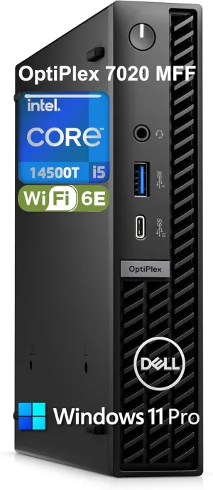 Dell OptiPlex 7020 MFF 7000 Series Mini PC Business Desktop Computer, 14th Gen Intel 14-Core i5-14500T (Beat i7-13700T), 16GB DDR5 RAM, 512GB PCIe SSD, WiFi 6E, Bluetooth, RJ-45, HDMI, Windows 11 Pro