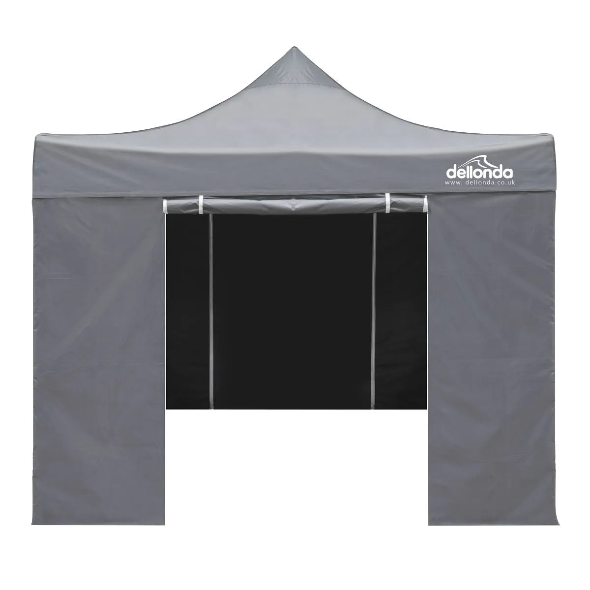Dellonda 3x3m Pop-Up Gazebo & Side Walls Water Resistant Fabric - Grey