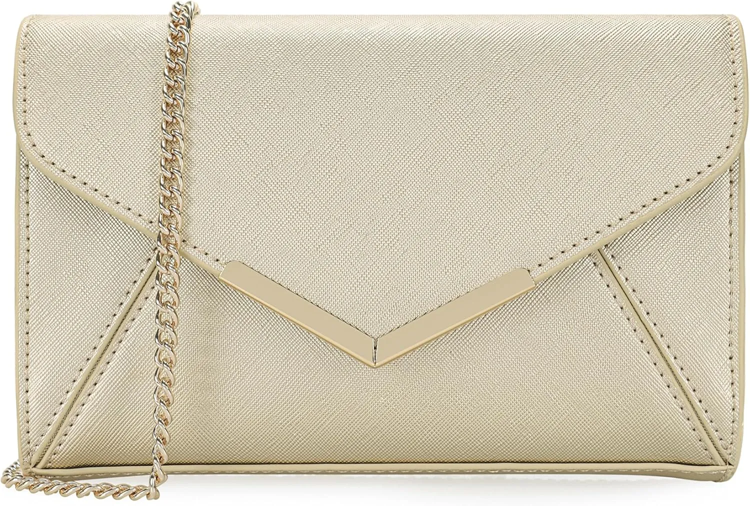 DEXMAY Women Envelope Clutch Faux Saffiano Leather Evening Handbag Foldover Clutch Bag Formal Dressy Purse