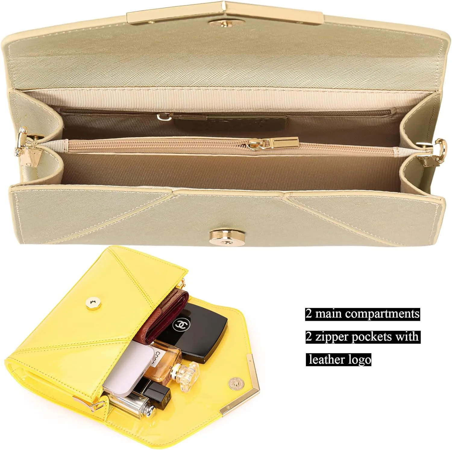 DEXMAY Women Envelope Clutch Faux Saffiano Leather Evening Handbag Foldover Clutch Bag Formal Dressy Purse