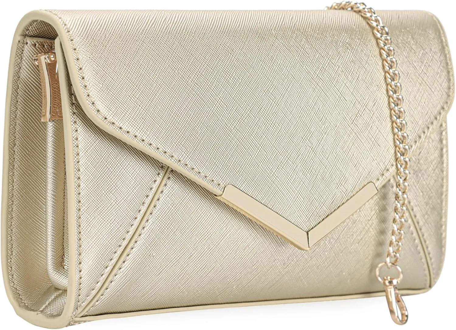 DEXMAY Women Envelope Clutch Faux Saffiano Leather Evening Handbag Foldover Clutch Bag Formal Dressy Purse