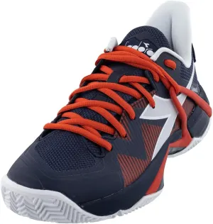 Diadora Men`s B.Icon 2 Clay Tennis Shoes Blue Corsair and White