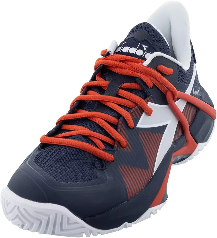 Diadora Men`s B.Icon 2 Clay Tennis Shoes Blue Corsair and White