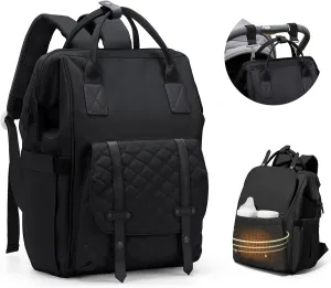 Diaper Bag Baby Travle Essentials Backpack for Dad Boy Girls Mom,Large Capacity Waterproof Tote Newborn Essentials Diper Bag Backpack with Changing Pad, Stroller Straps and USB Charging Port,Black