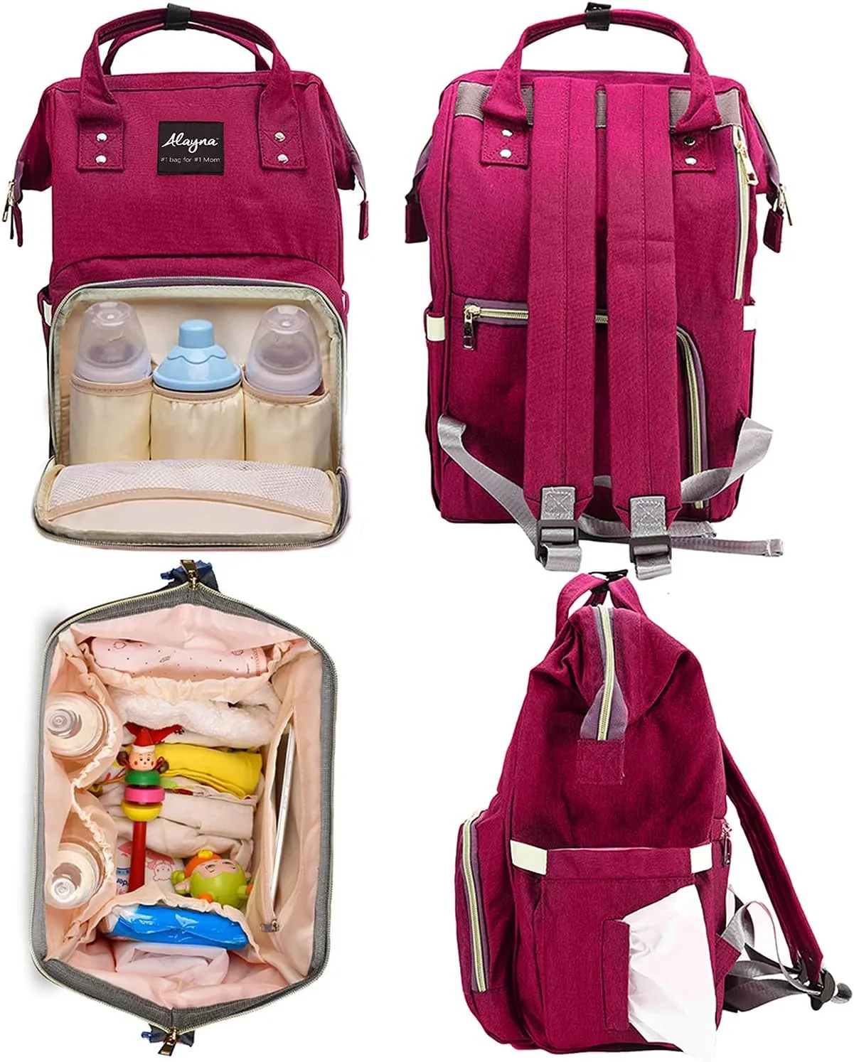 Diaper Bag Backpack Baby Bag Multifunction Maternity Travel Changing Pack – Water Resistant Nappy Tote
