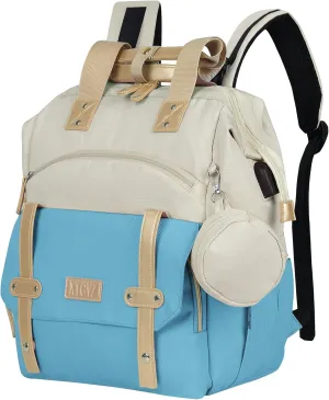 Diaper Bag Backpack Baby Bag,Waterproof Multi Function Baby Backpack, bag with USB Charging Port, Travel Diaper Bag with Changing Pad,Unisex Stylish Travel Back Pack for Moms(Blue)
