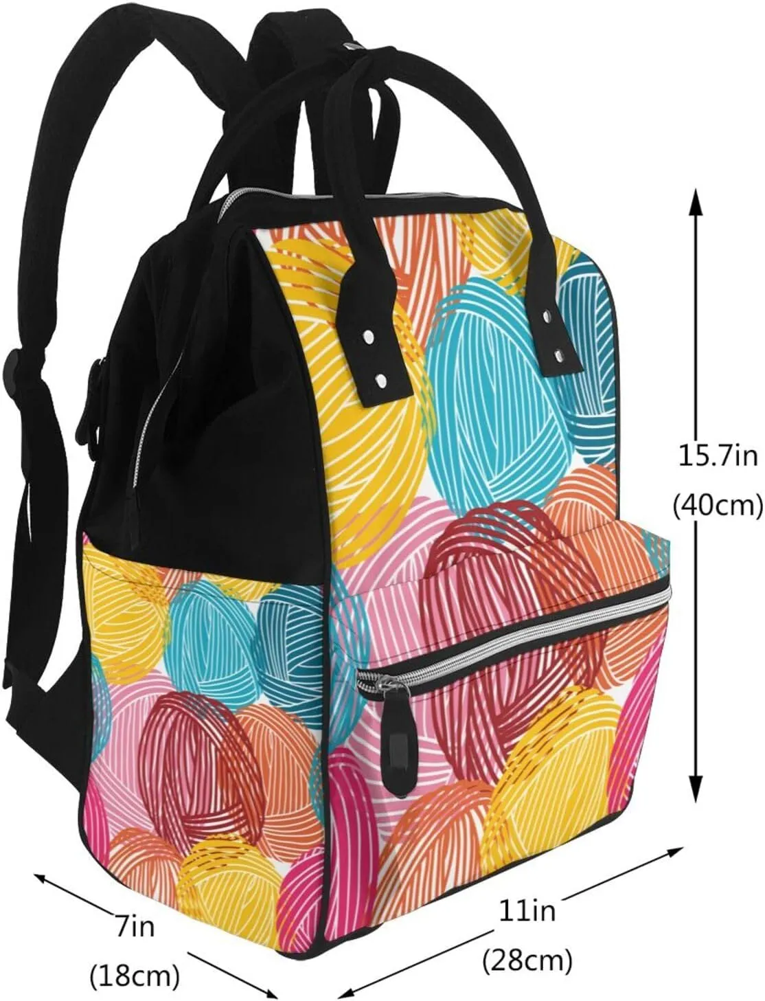 Diaper Bag Backpack For Women, Colorful Wool Balls Waterproof Multifunction Travel Pack Maternity Baby Changing Bags, Nappy Baby Bags With Multi-Function For Baby