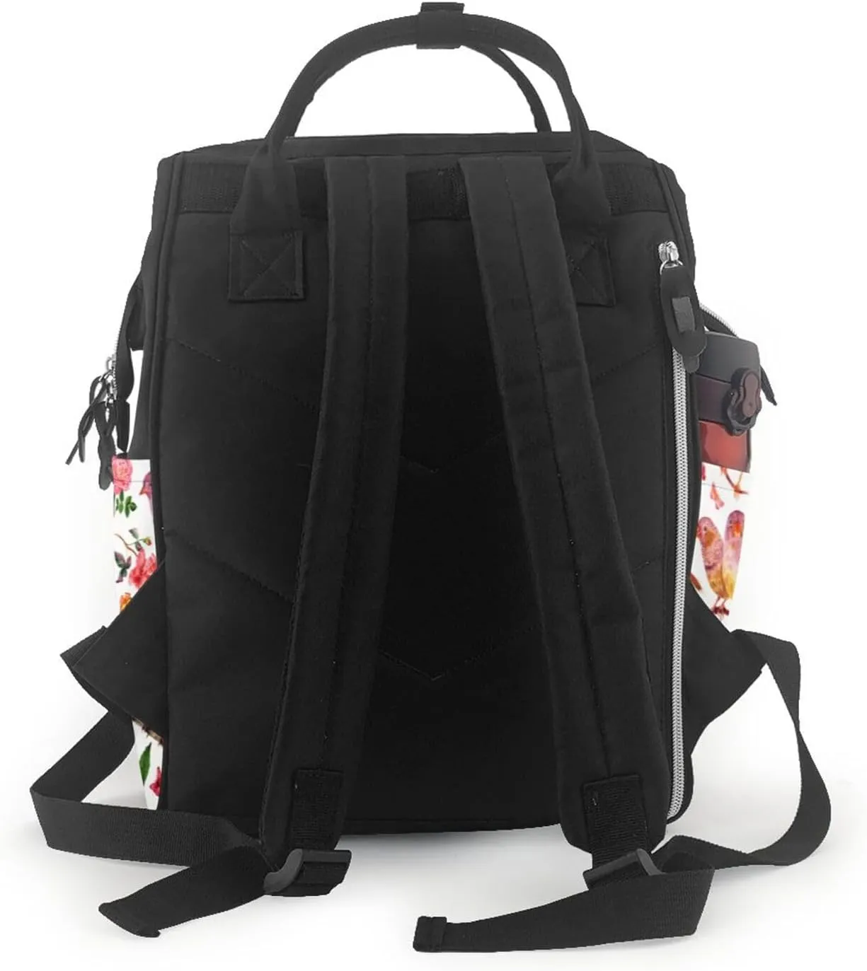 Diaper Bag Backpack For Women, Flowers Birds And Butterflies Waterproof Multifunction Travel Pack Maternity Baby Changing Bags, Nappy Baby Bags With Multi-Function For Baby