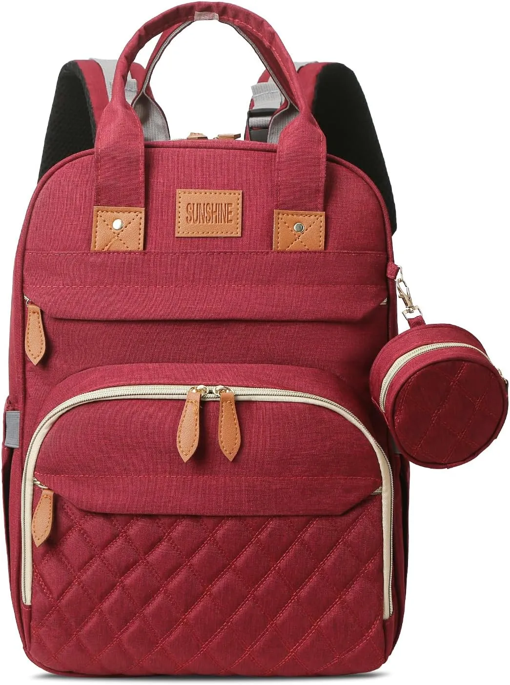 Diaper Bag Backpack, Large Diaper Bag with Changing Station, Baby Diaper Bag, New Mom Gifts, Lightweight Waterproof Unisex Diaper Bag with Insulated Pockets and USB Charging Port, Red