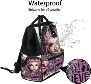 Diaper Bag Backpack Mexican Flower Girl Baby Bag for Boys& Girls, Waterproof Mummy Bag, Baby Nappy Changing Bags, Large Capacity Tote Handbags Casual Travel Backpacks for Mom Dad Unisex