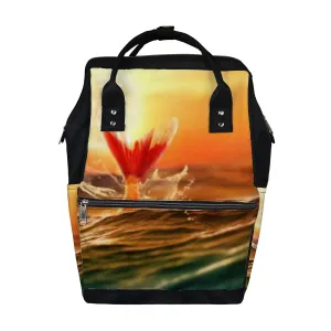 Diaper Bag Mummy Backpack Mythical Mermaid Diving Deep Ocean Multifunction Baby Nappy Bag Large Capacity Nursing Bags Waterproof Travel Backpack