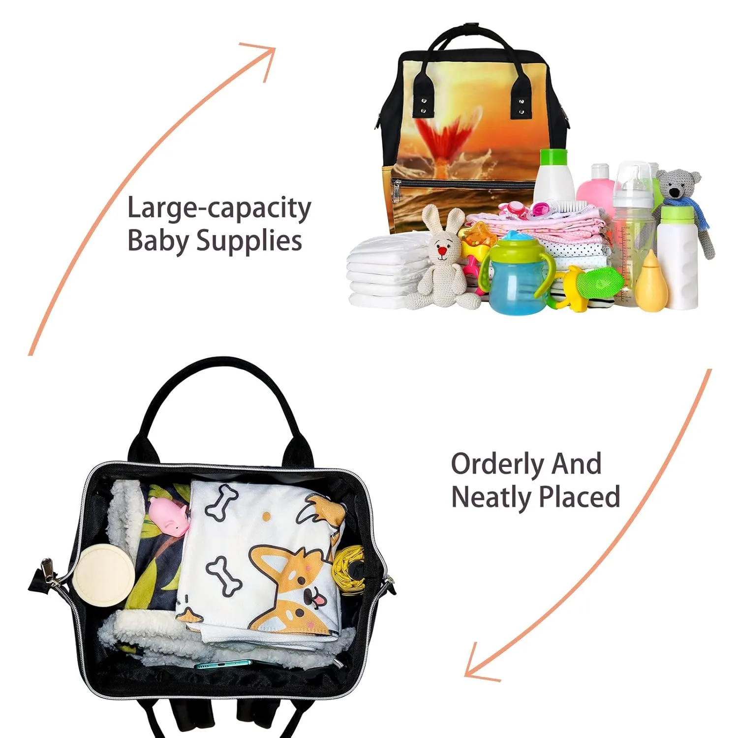 Diaper Bag Mummy Backpack Mythical Mermaid Diving Deep Ocean Multifunction Baby Nappy Bag Large Capacity Nursing Bags Waterproof Travel Backpack