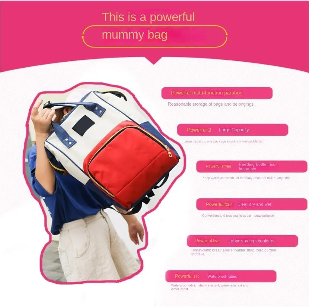 Diaper Bag Mummy bag thermal insulation fashionable lightweight travel backpack storage backpack Daiper Bag(Br)