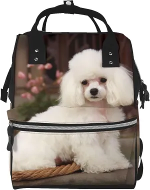Diaper Bag Nappy Backpack Baby Bag Golden retriever Mummy Backpack Multifunction Changing Bags for Travel, French Poodle, One Size