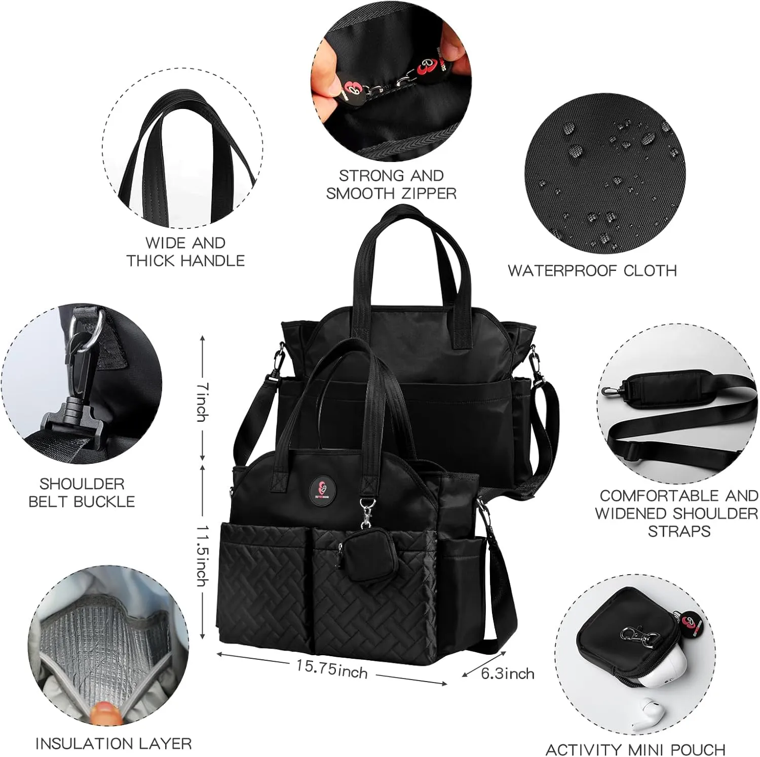 Diaper Bag Tote: Large Tote Baby Bag Boy Diaper Bag Stylish Girl Diaper Bag,Shoulder Mommy Bag