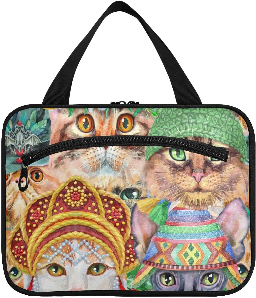 Different Breeds Of Cats Toiletry Bag Travel Bag Hanging Cosmetic Bag for Women-Medium