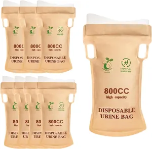 Disposable Urine Bags，800ml Widen The Opening Emergency Portable Urinal Bag and Vomit Bags for Women/Men,Travel Toilet Unisex Urinal Bag for Camping, Traffic Jams, Pregnant, Patient, Kids