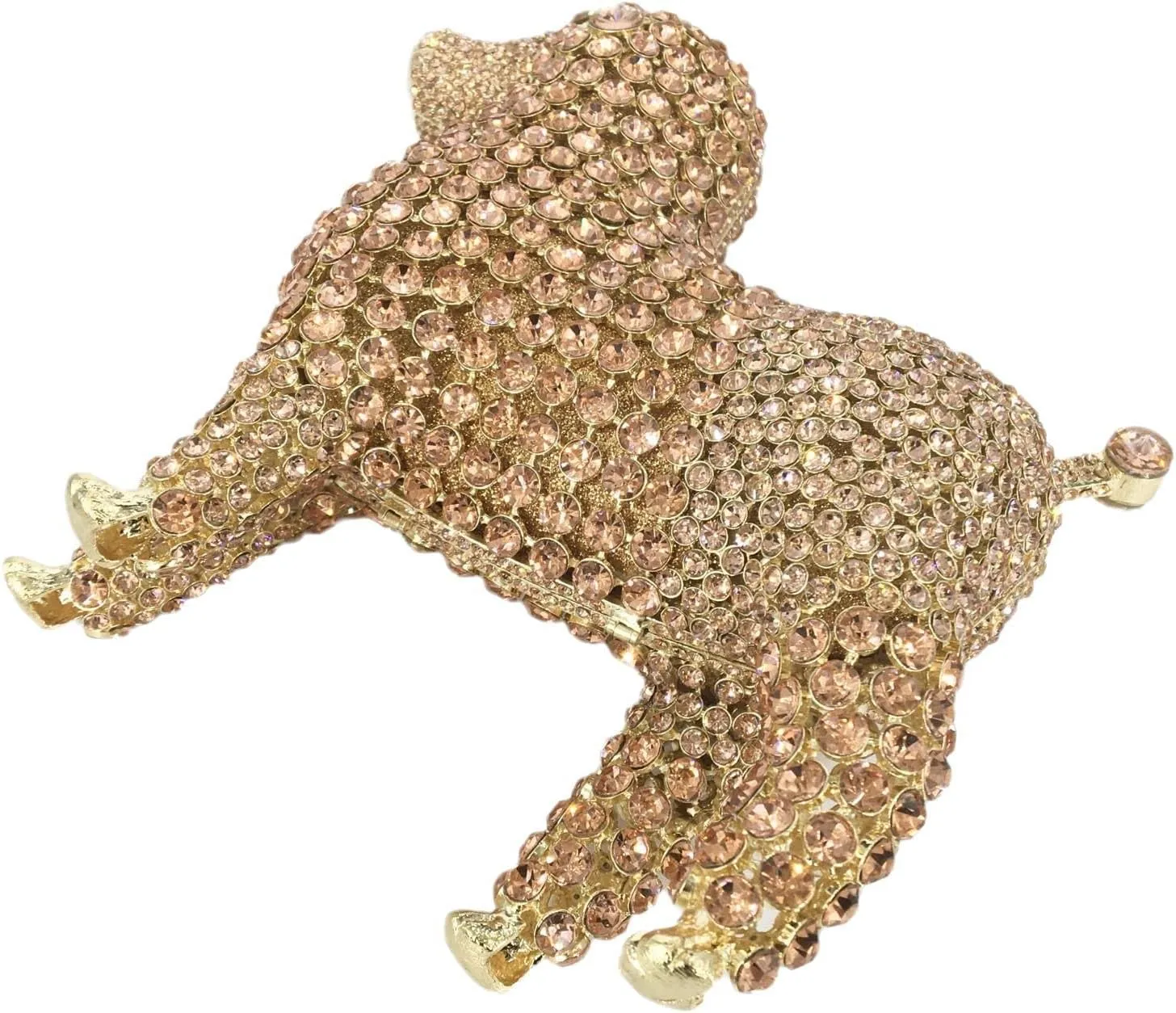 DJBM Cute Poodle Rhinestone Evening Clutch Lovely Animal Dog Crystal Purses Diamond Evening Bags for Women Party Prom