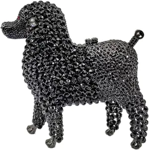 DJBM Cute Poodle Rhinestone Evening Clutch Lovely Animal Dog Crystal Purses Diamond Evening Bags for Women Party Prom